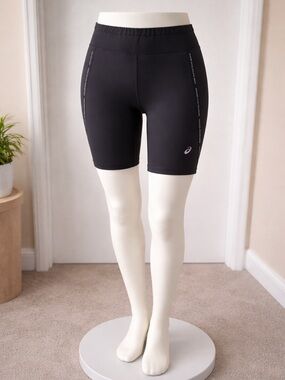 ASICS Black Women's High-Rise Bike Shorts with Subtle Reflective Details